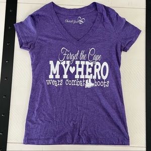 My hero wears combat boots tshirt